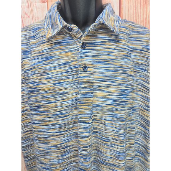 Johnston & Murphy Peruvian Organic Cotton Polo XL Blue Pattern - Picture 3 of 7
